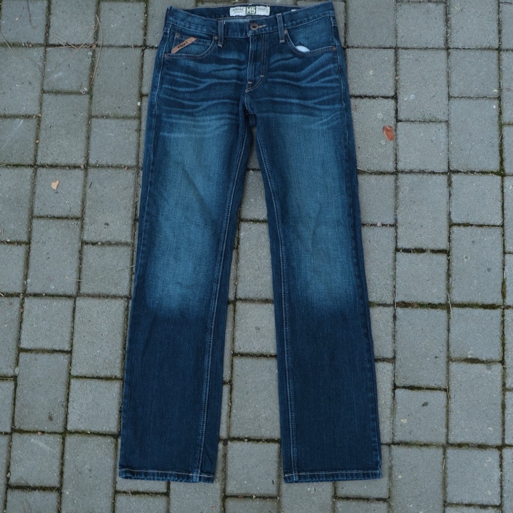 Ariat M5 Blue Jeans Men's 30x34 Coltrane Straight Fit Straight Leg Med Wash EUC